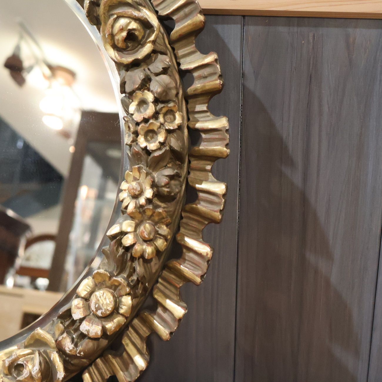 アンティーク調 ウォールミラー ラウンドミラー 円形 丸鏡 販売済み