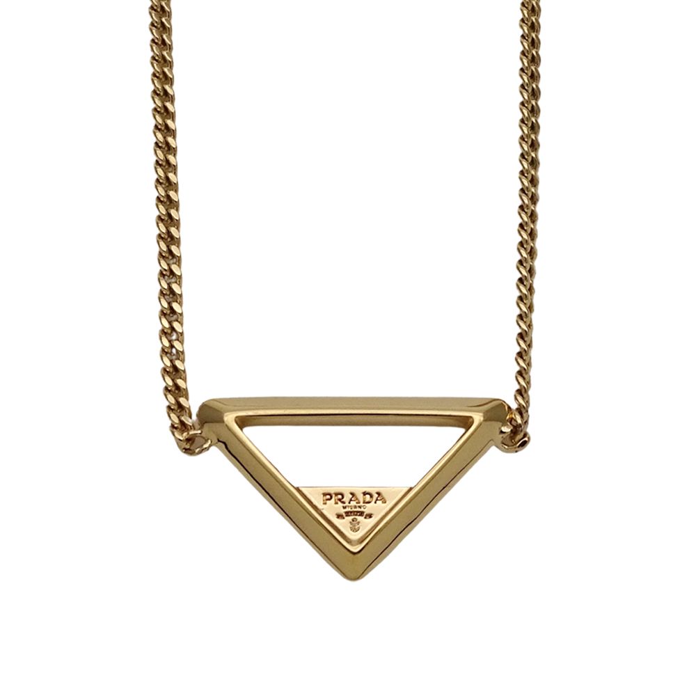 プラダ PRADA ネックレス レディース ブランド メタル メタルトライアングル ゴールド 三画ロゴ 喜平チェーン おしゃれ