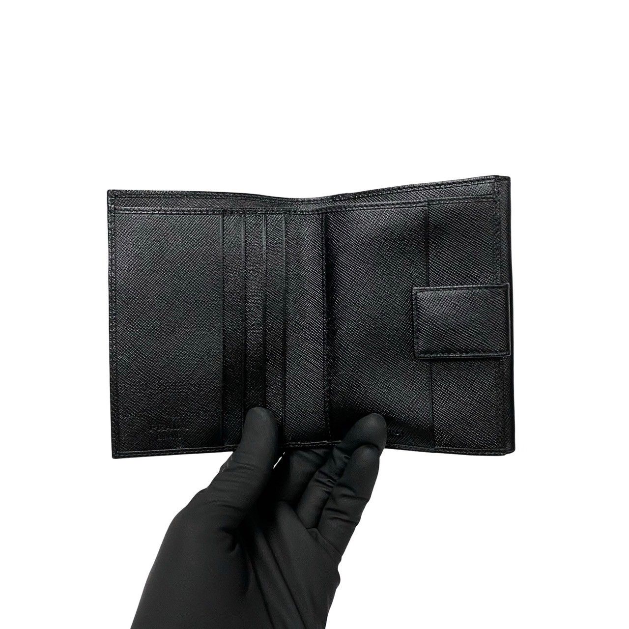 極 美品 PRADA プラダ 三角ロゴ プレート 金具 サフィアーノ