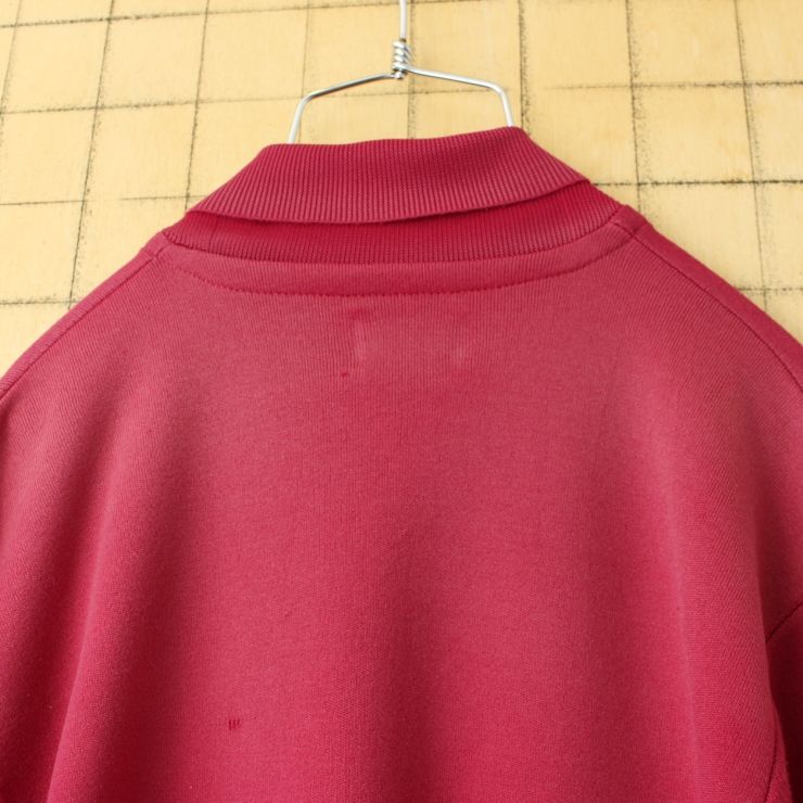 60s MacTaggart バンロンポロシャツMボルドーレッド半袖 ss165 60s 70s USA Mac Taggart Ban-Lon バンロン ポロシャツ メンズM