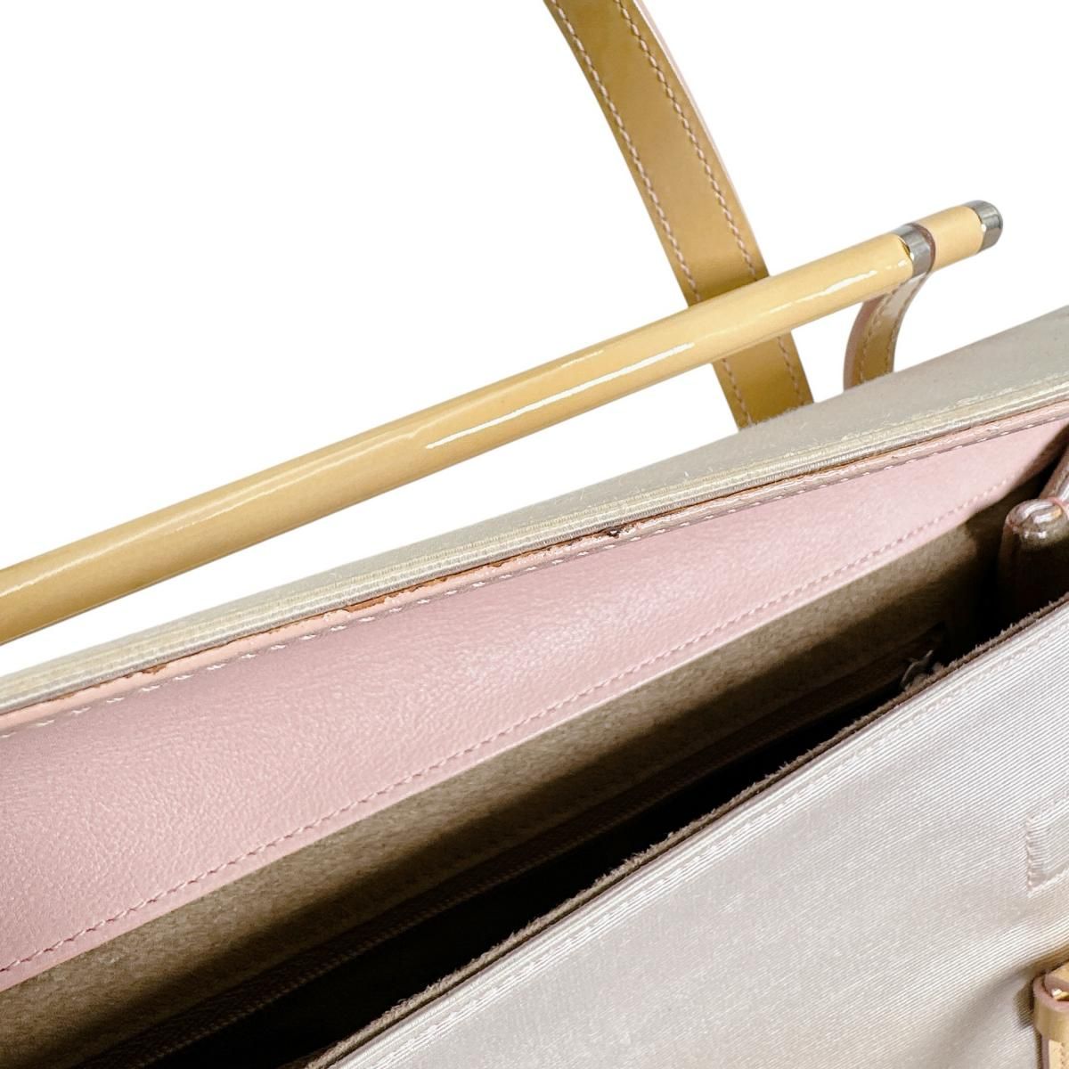 カルティエ ハンドバッグ カボション ハンドバッグ CARTIER ベージュ