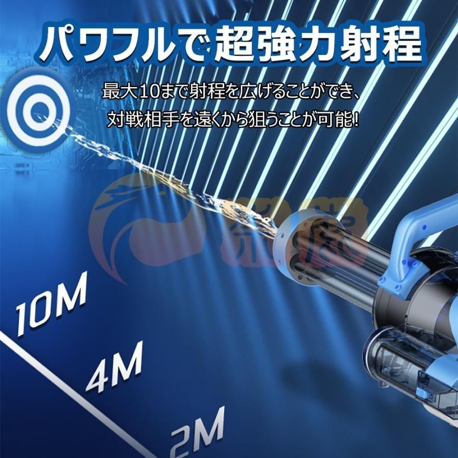 水鉄砲 電動 ガトリングガン ガトリング 自動ウォーターガン 連射水鉄砲 タンク容量400ml 射程距離 10m 水遊び 大容量 電動水ピストル 最強 玩具 子供 夏休み OLIVEOS_COM_TR