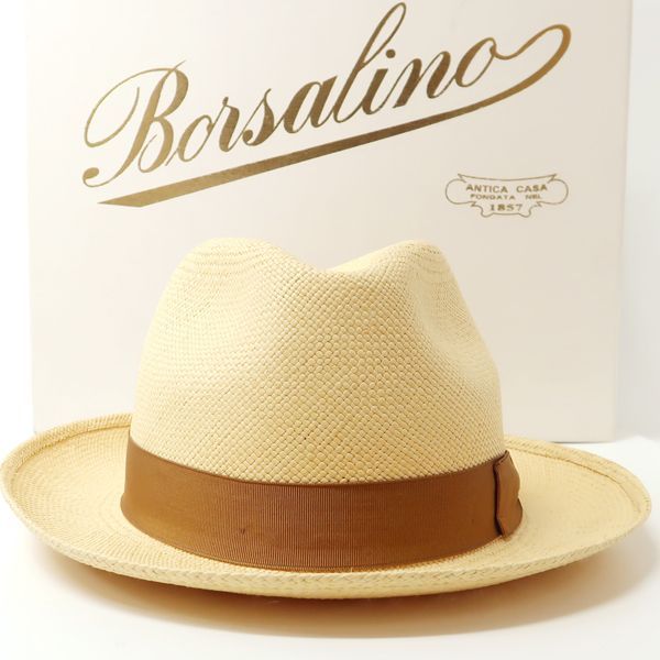 Borsalino パナマハット 140228 7146 天然草 PAGLIA #59 麦わら帽子 中