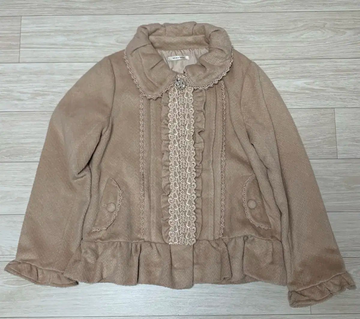 Axes femme アクシーズファム レース ウール ショートコート ひめがるラテギャル