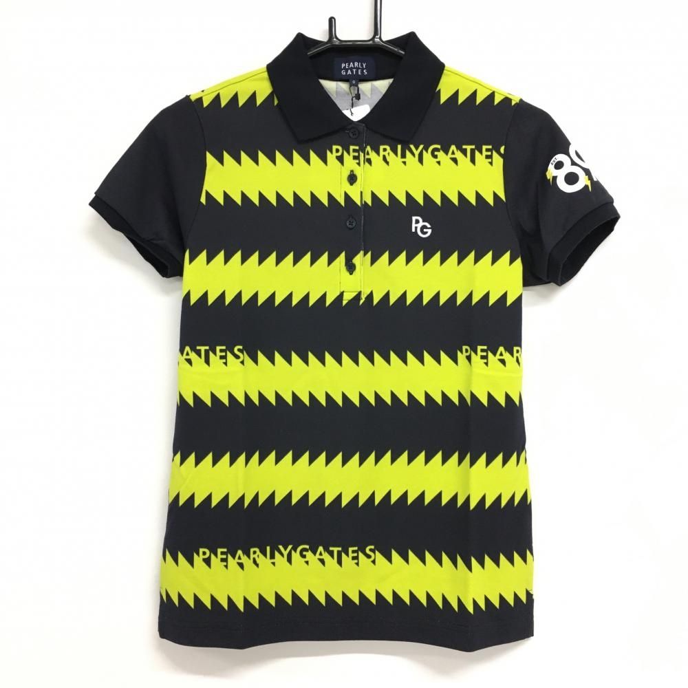 新品】パーリーゲイツ 半袖ポロシャツ ダークネイビー×イエロー