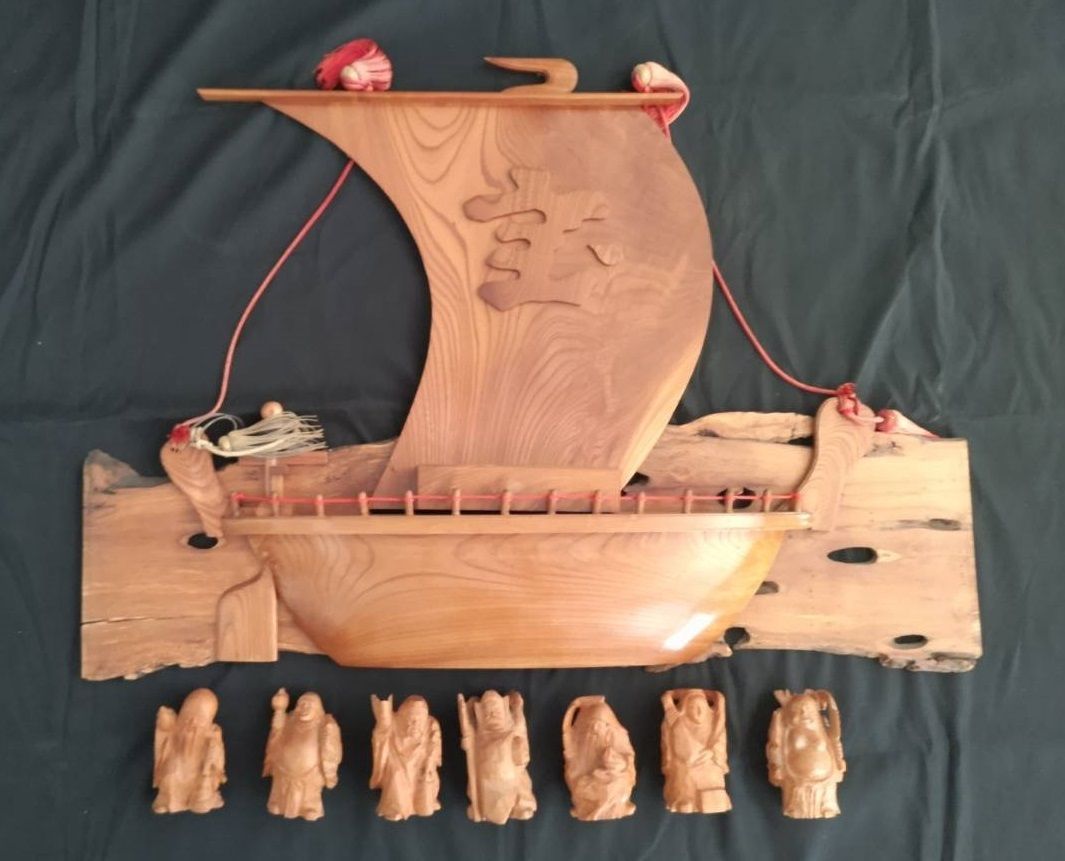 骨董 宝船と七福神一式の置物 古物品【MOマリン】 阪神タイガース公式戦