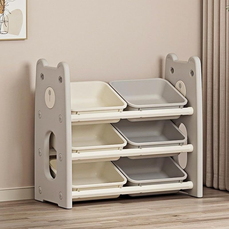 OSJ おもちゃ 収納 ラック 3段 棚 おもちゃ箱 絵本棚 スリム おしゃれ ワイドタイプ 大容量 組立カンタン こども キッズ 入学 入園 新生活 出産祝い プレゼント 女の子 男の子 グレー ホワイト 0