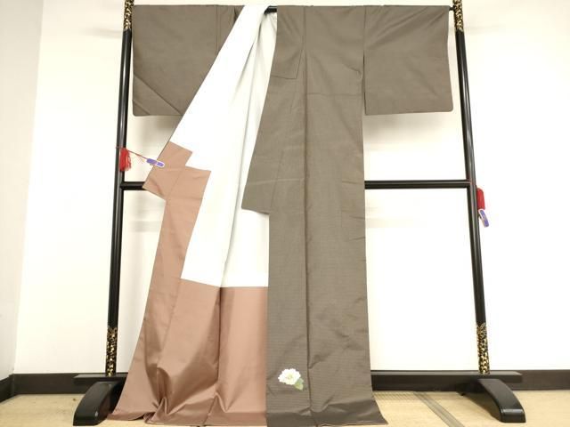 平和屋着物○本場大島紬 花 ワンポイント ロング丈 正絹 逸品