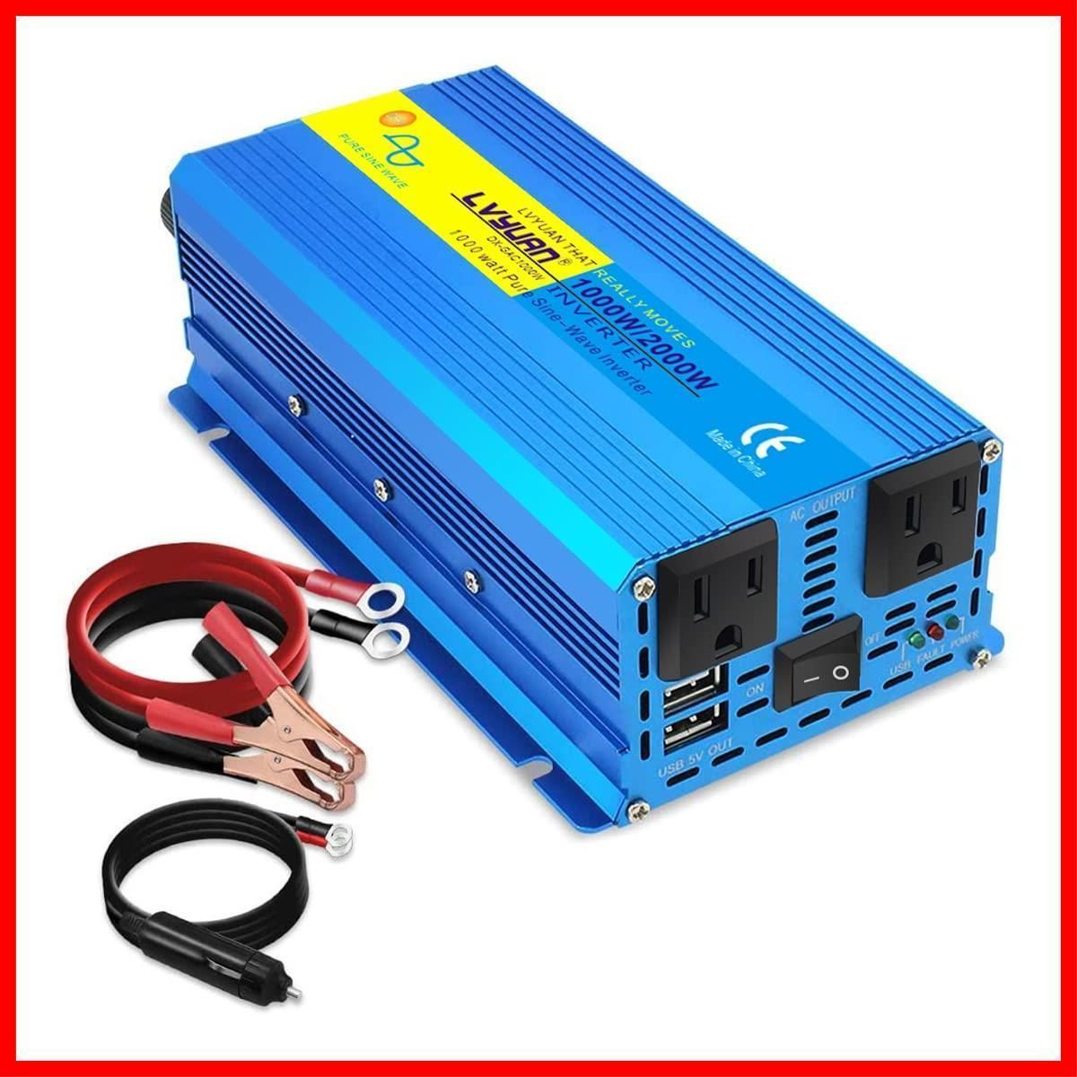 特売】IpowerBingo インバーター 正弦波 12V 1000W 最大 2000W DC 12V