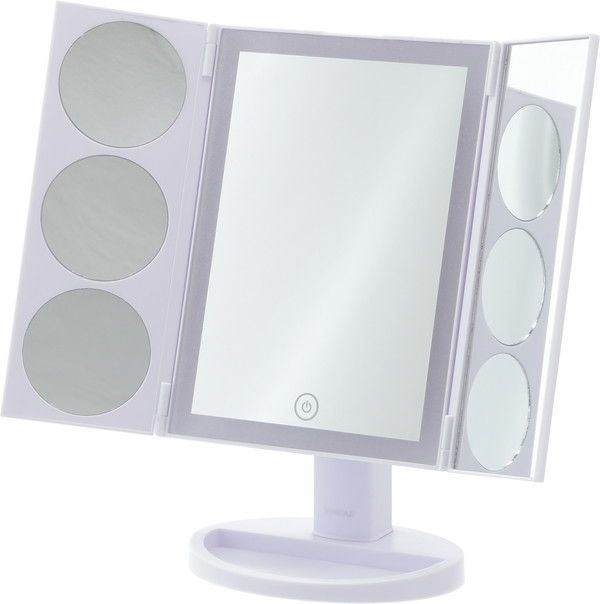 まとめ ＬＥＤ三面卓上ミラー ナタリー ホワイト ×6セット