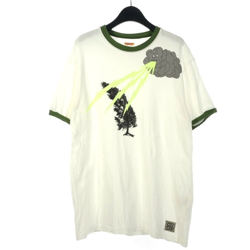 キャピタル kapital  Ringer Tee プリントTシャツ 半袖カットソー 4 ホワイト 白 K2304SC130