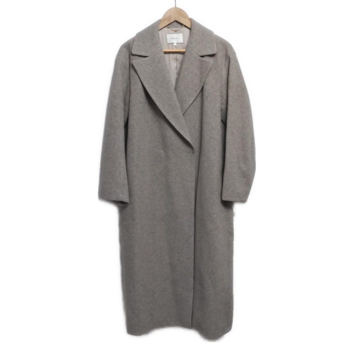 BEIGE ベイジ コート サイズ4 XL レディース - ライトグレー×ダークブラウン 長袖 ベルト付き 冬