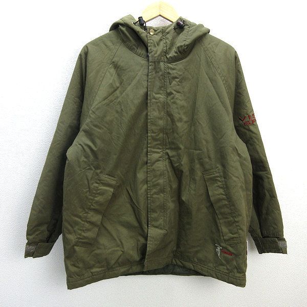 sヴィジョン/VISION STREET WEAR フーデッド ミリタリーコート 中綿JKT【M】カーキ/MENS/214【中古】