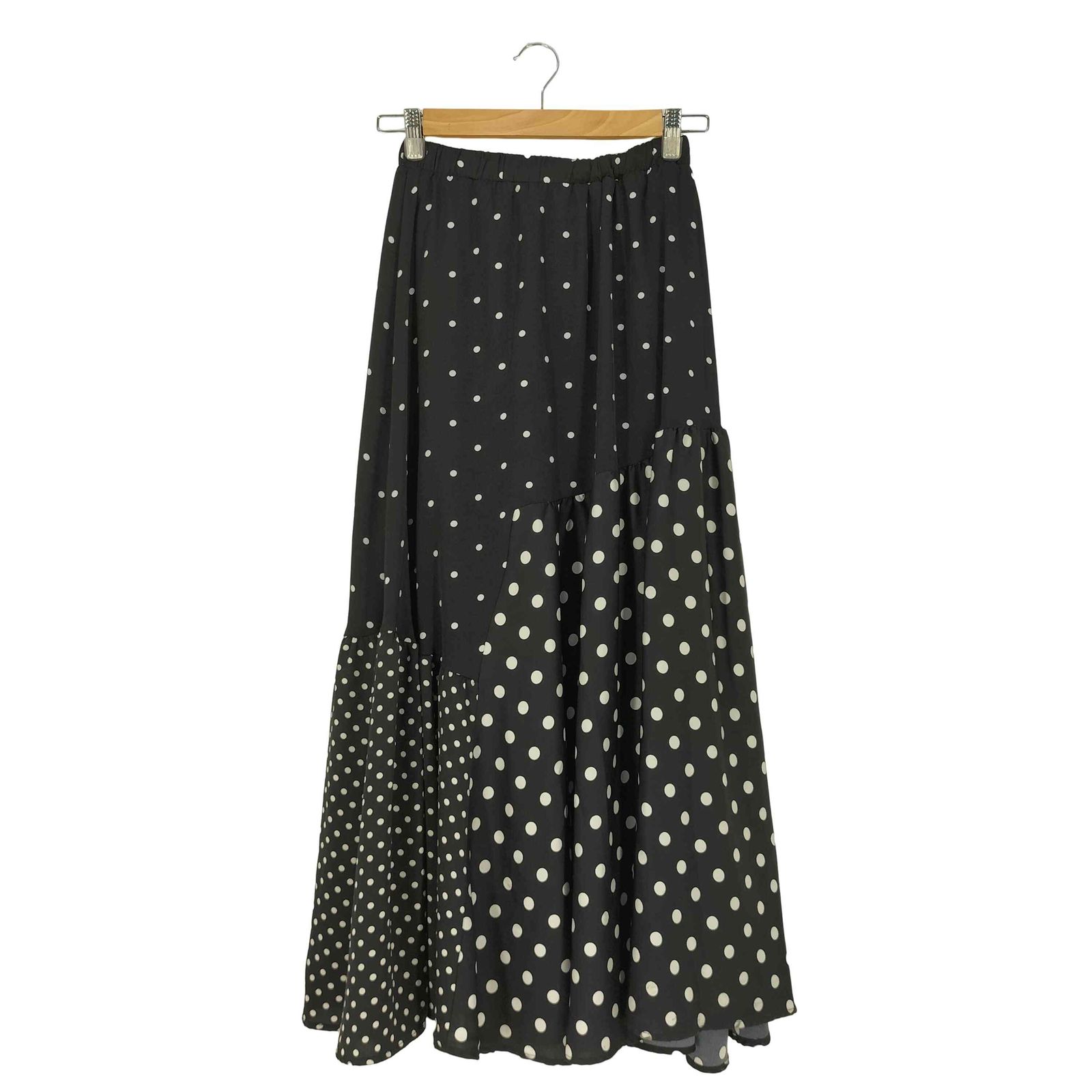 ビアズリー BEARDSLEY ドットパッチワークロングスカート レディース