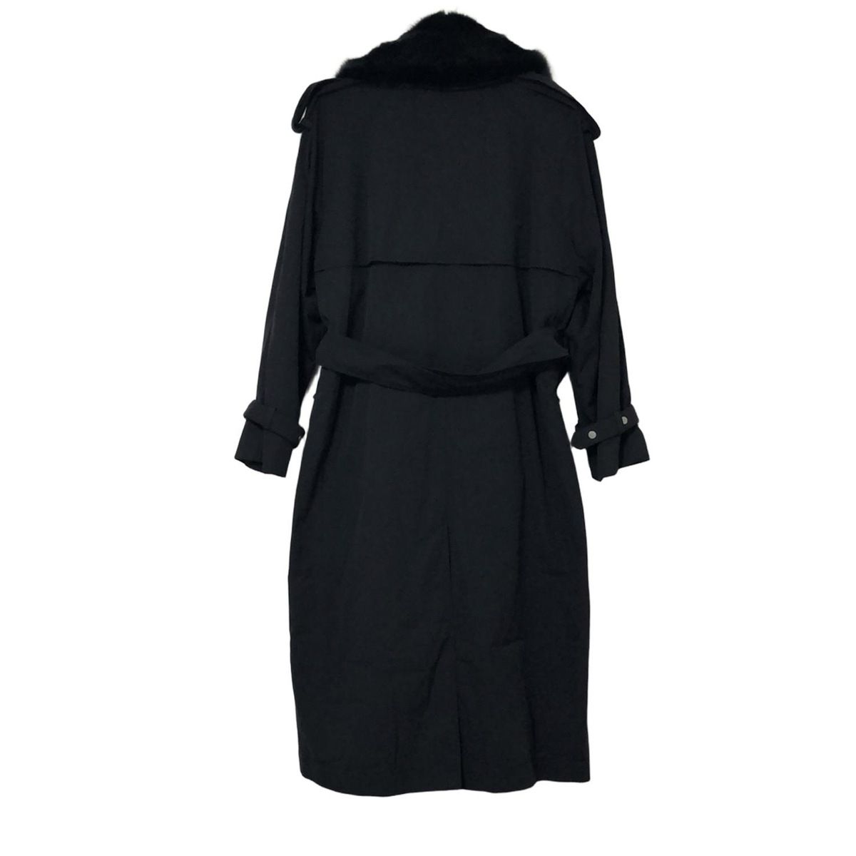 Burberry バーバリー コート サイズ36 S レディース - 8083641 黒 長袖 フェイクファー ケニントン 春 秋