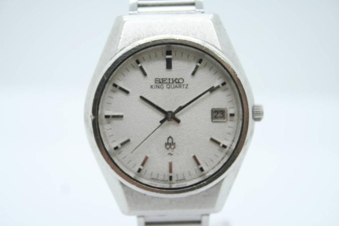 美品 稼働品 ビンテージ セイコーキングクオーツ メンズ腕時計 シルバー レア SEIKO セイコー キングクォーツ メンズ腕時計 ヴィンテージ シルバー 良品