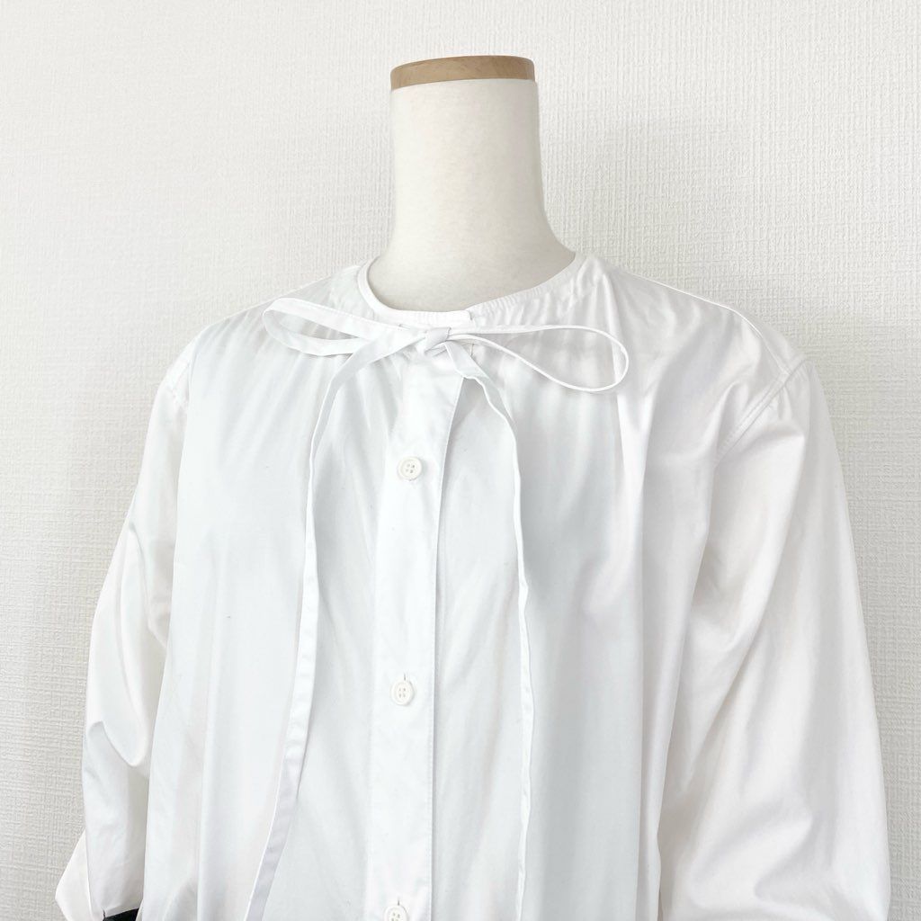 34f8 CELINE セリーヌ フィービー期 ノーカラーシャツ 長袖ワンピース  