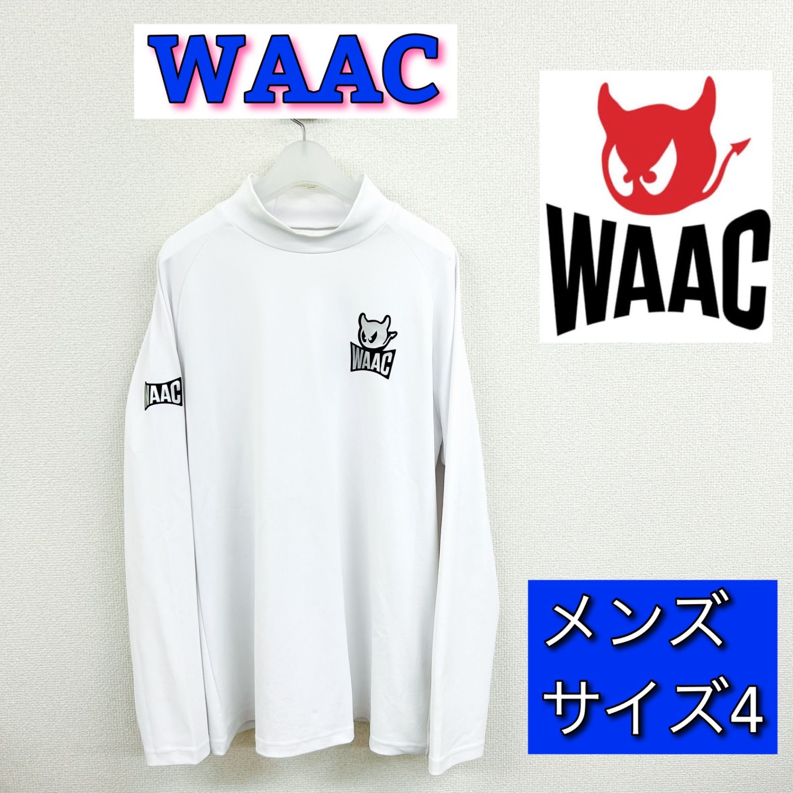 新入荷WAACワック メンズ モックネック ホワイト size4(Lぐらい）-