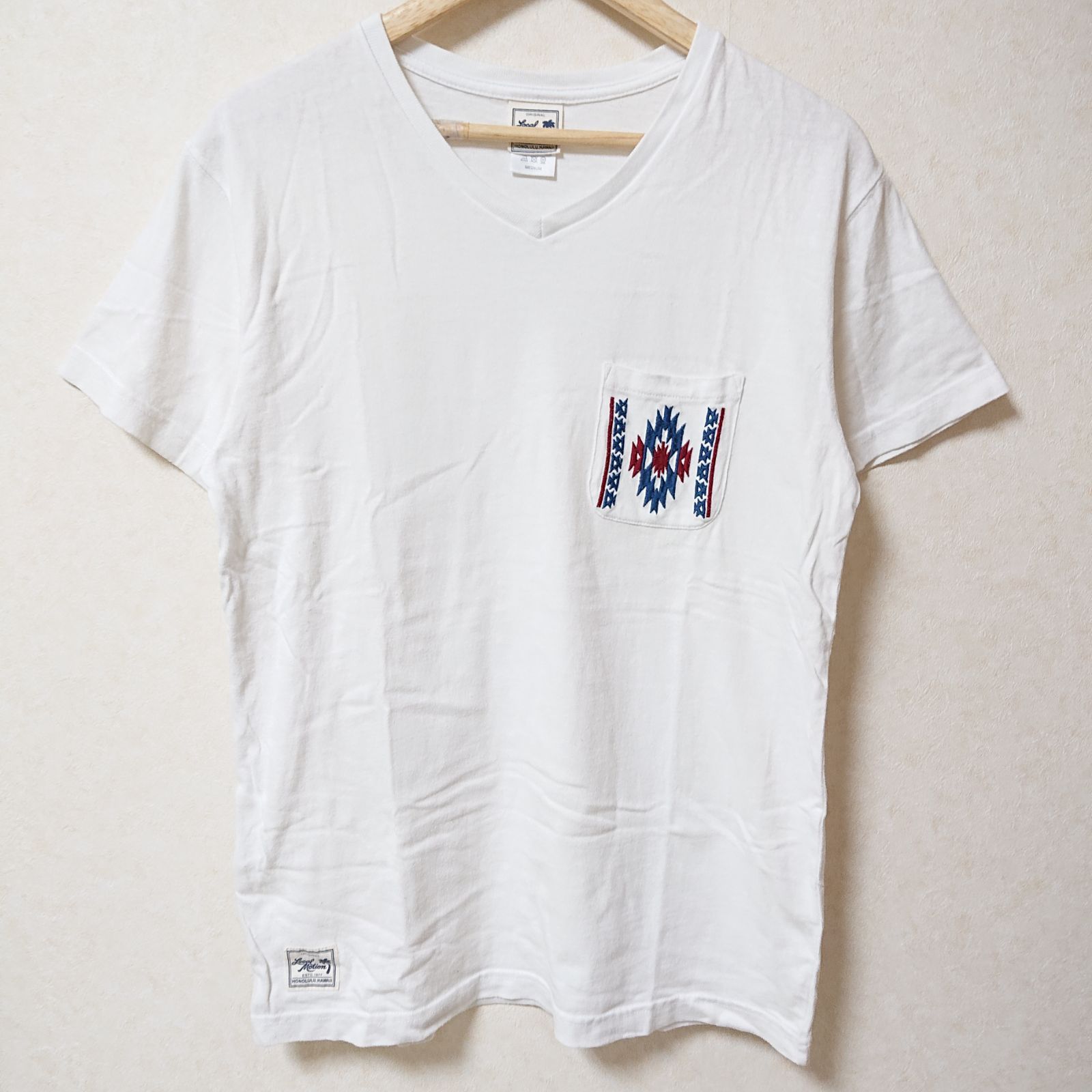 w^)b Local Motion ローカルモーション 半袖 Tシャツ カットソー V