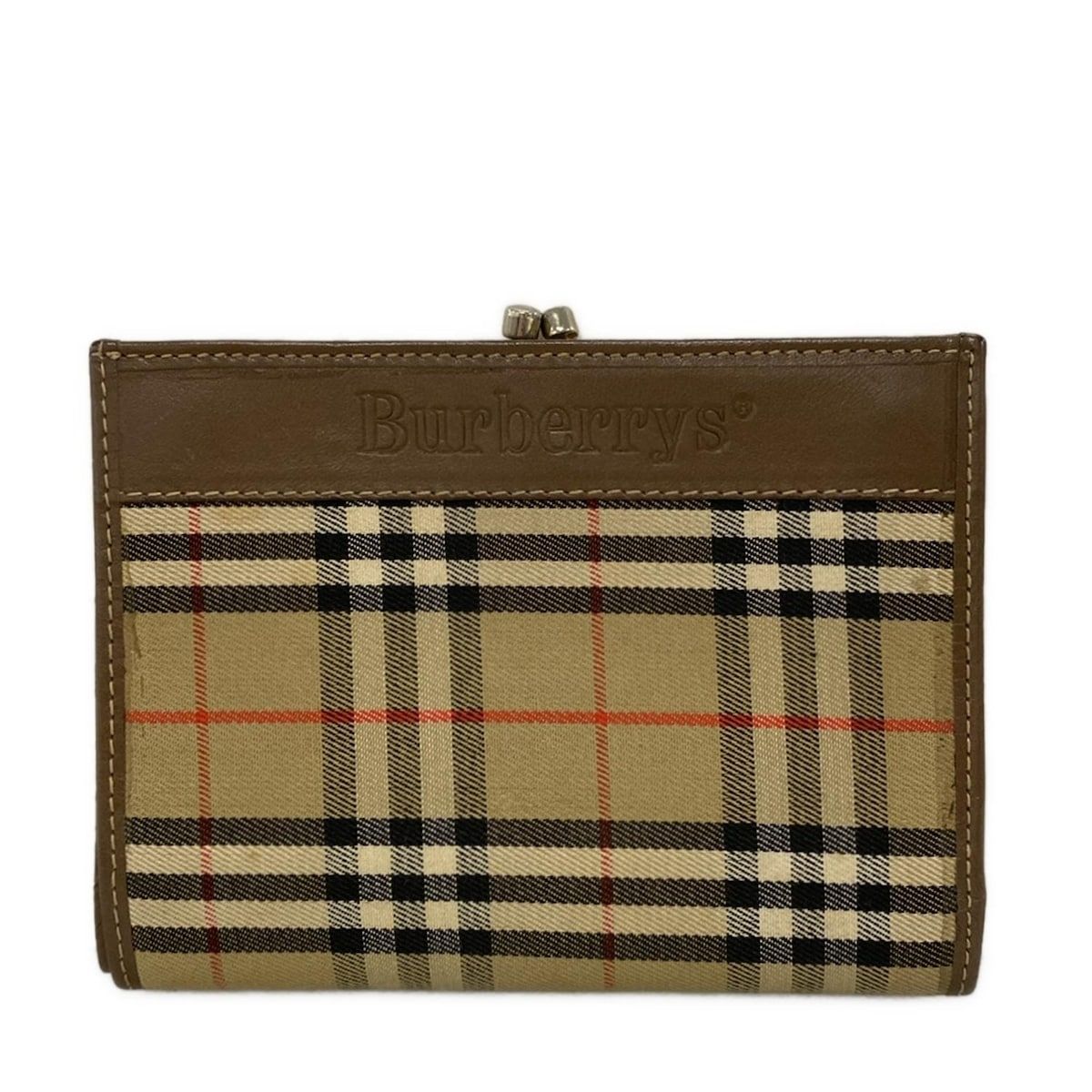 【返品不可】 Burberry's(バーバリーズ) 2つ折り財布 ブラウン×黒×マルチ - 小物