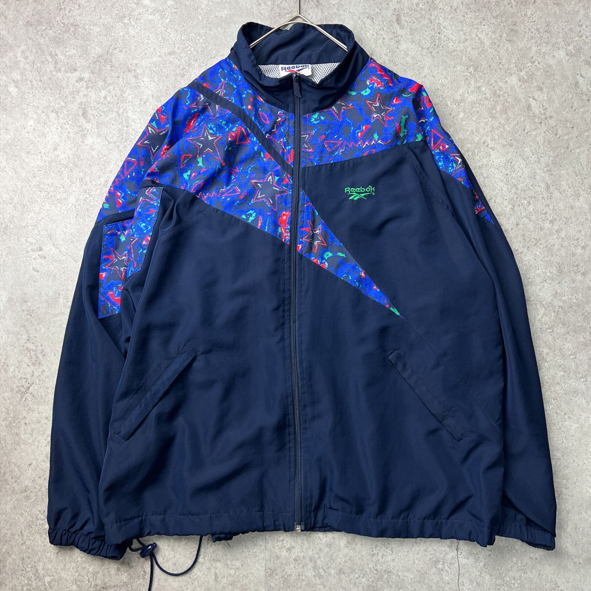 90年代 90s リーボック Reebok ナイロンジャケット トラックジャケット ジャージ ビッグシルエット ビッグサイズ オーバーサイズ  ボックスシルエット