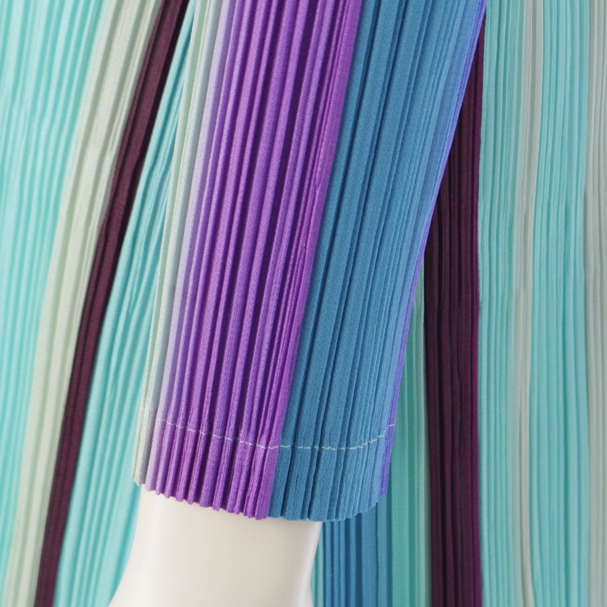 プリーツプリーズ イッセイミヤケ ストライプ チュニック ワンピース  