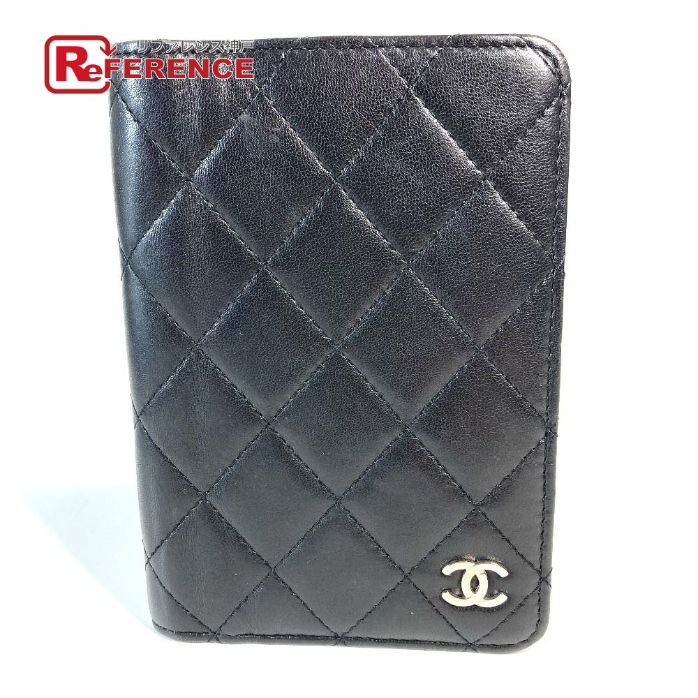 CHANEL シャネル パスポートケース CC ロゴ ココマーク マトラッセ キルティング レザー ブラック