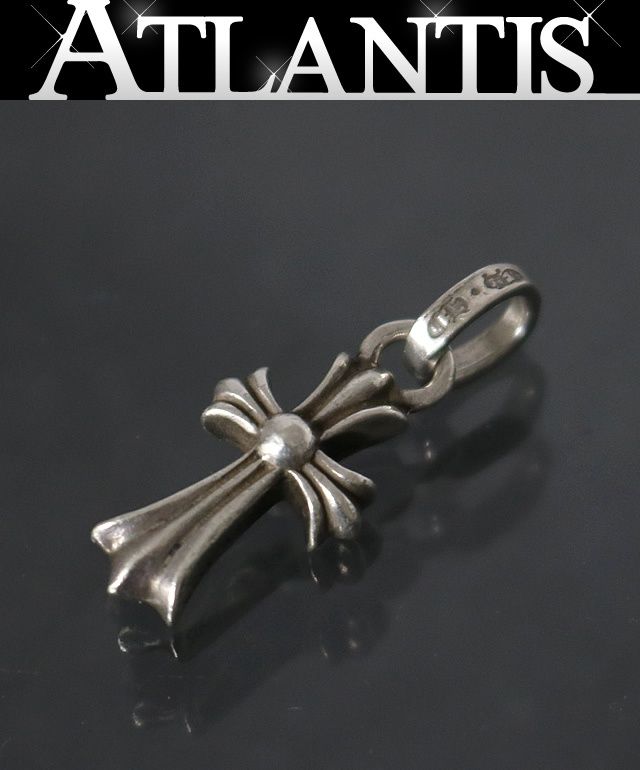 クロムハーツ SV925 クロス ベビーファットチャーム クロムハーツCHクロスベビーファットチャームwithパヴェブラック