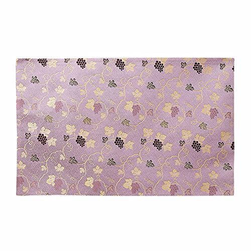 Size 25号_Color 005．ふじ なーむくまちゃん工房 ぶどう柄 経机掛け 金襴敷物 防炎加工 2尺5寸用 サイズ42cmx66cm 25号 005．ふじ