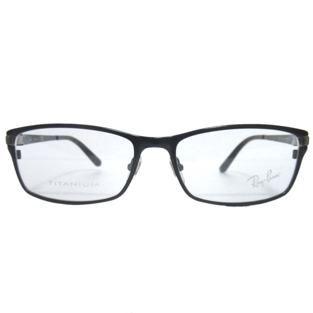 新品同様 Ray-ban レイバン デモレンズ レクタングルシェイプ メガネ 眼鏡 RB8727D 5416-140 ブラック メンズ 古着 中古 USED