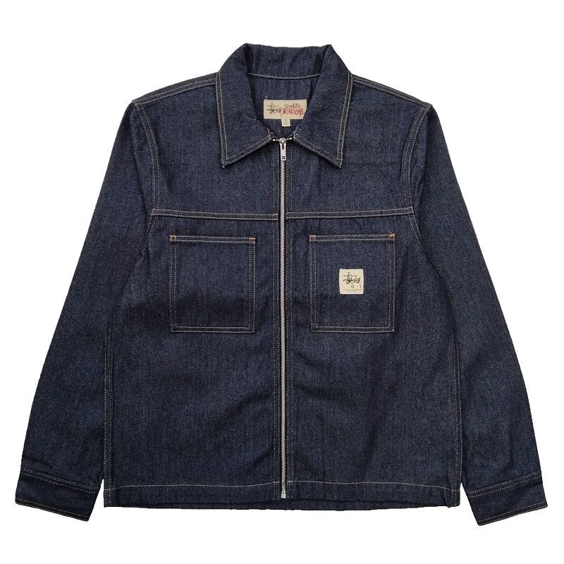 訳あり ステューシー STUSSY ジップアップ ワークシャツ デニム 長袖 DENIM ZIP UP WORK SHIRT インディゴ サイズ： M  1110184 USA企画 フルジップ 【新品】 - メルカリ