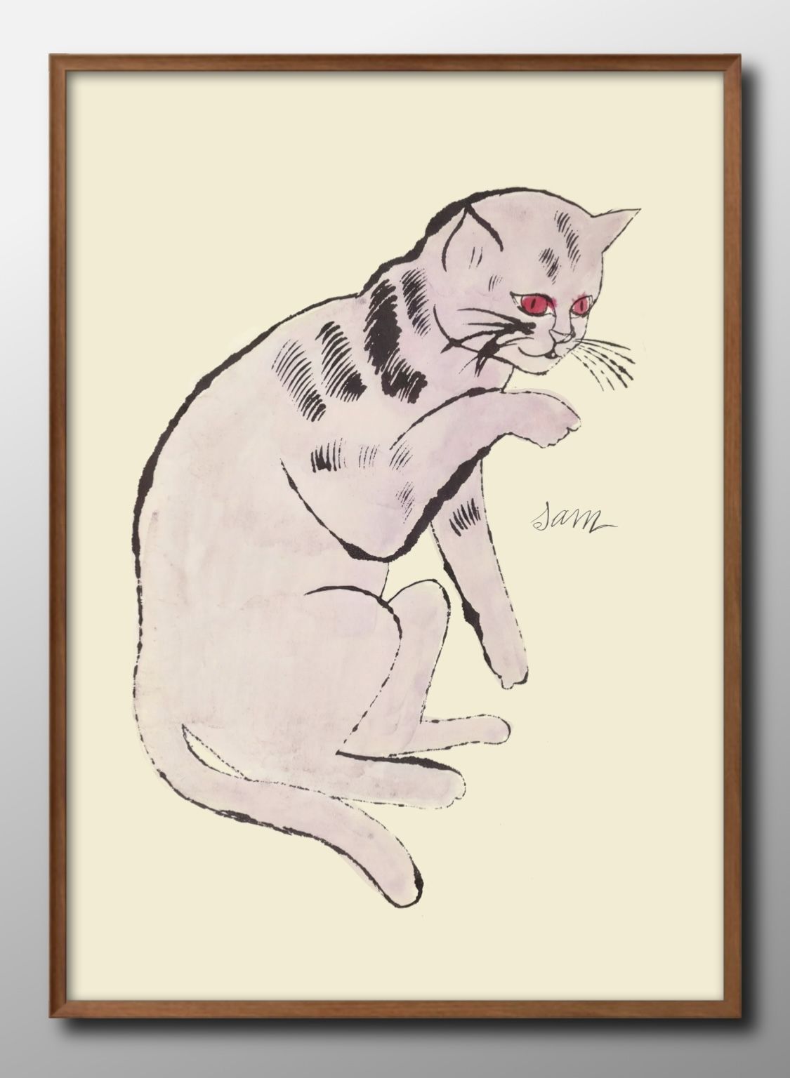 15416アンディ ウォーホル 猫 ネコ Sam アート A3 サイズ ポスター