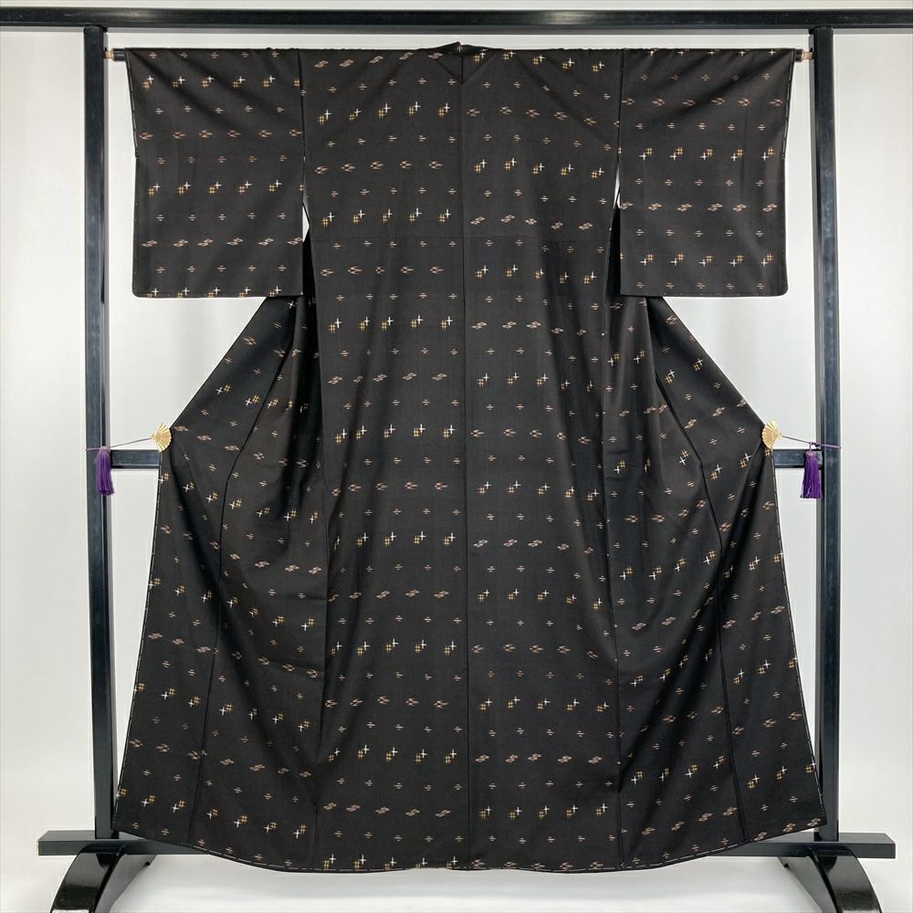 5才　男の子　七五三　久米島紬　焦茶カスリ　綿 5才 男の子 七五三 久米島紬 焦茶カスリ 綿