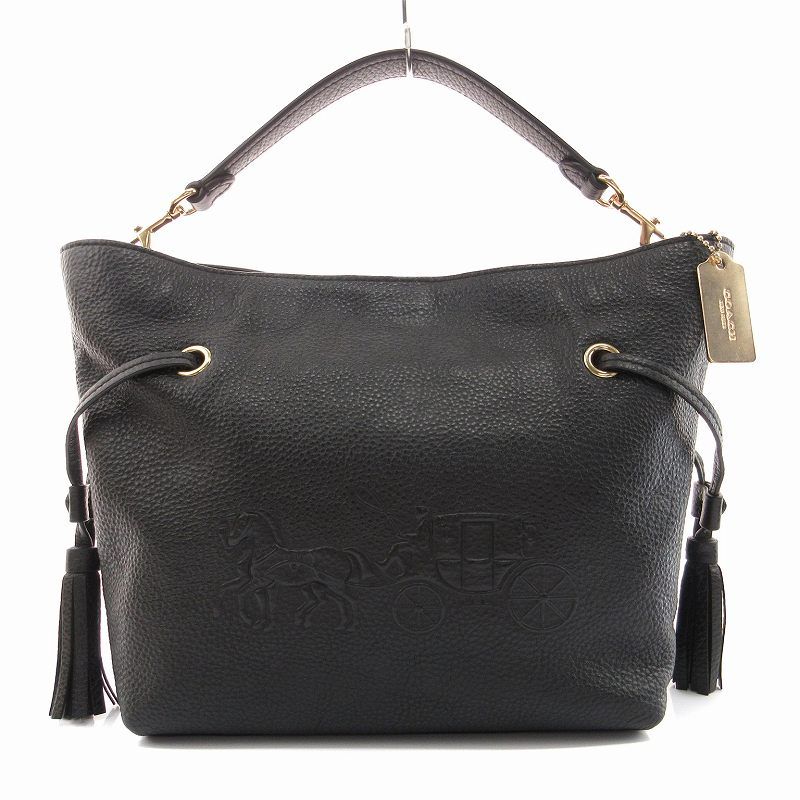 コーチ COACH アンディ クロスボディバッグ ハンド レザー 黒 ブラック  