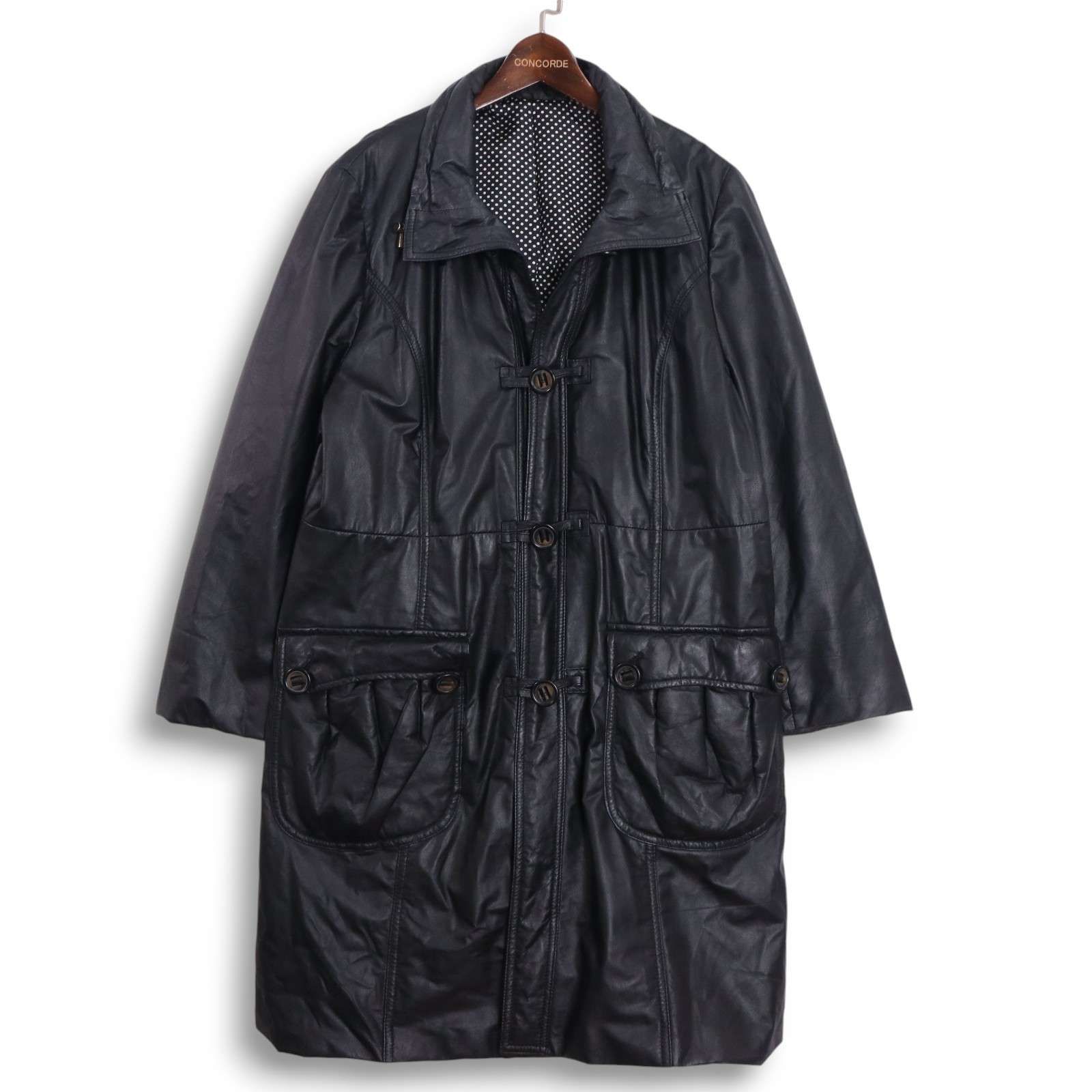 レディースブランド 秋冬 羊革♪ リアル ラム レザー コート Sz.46