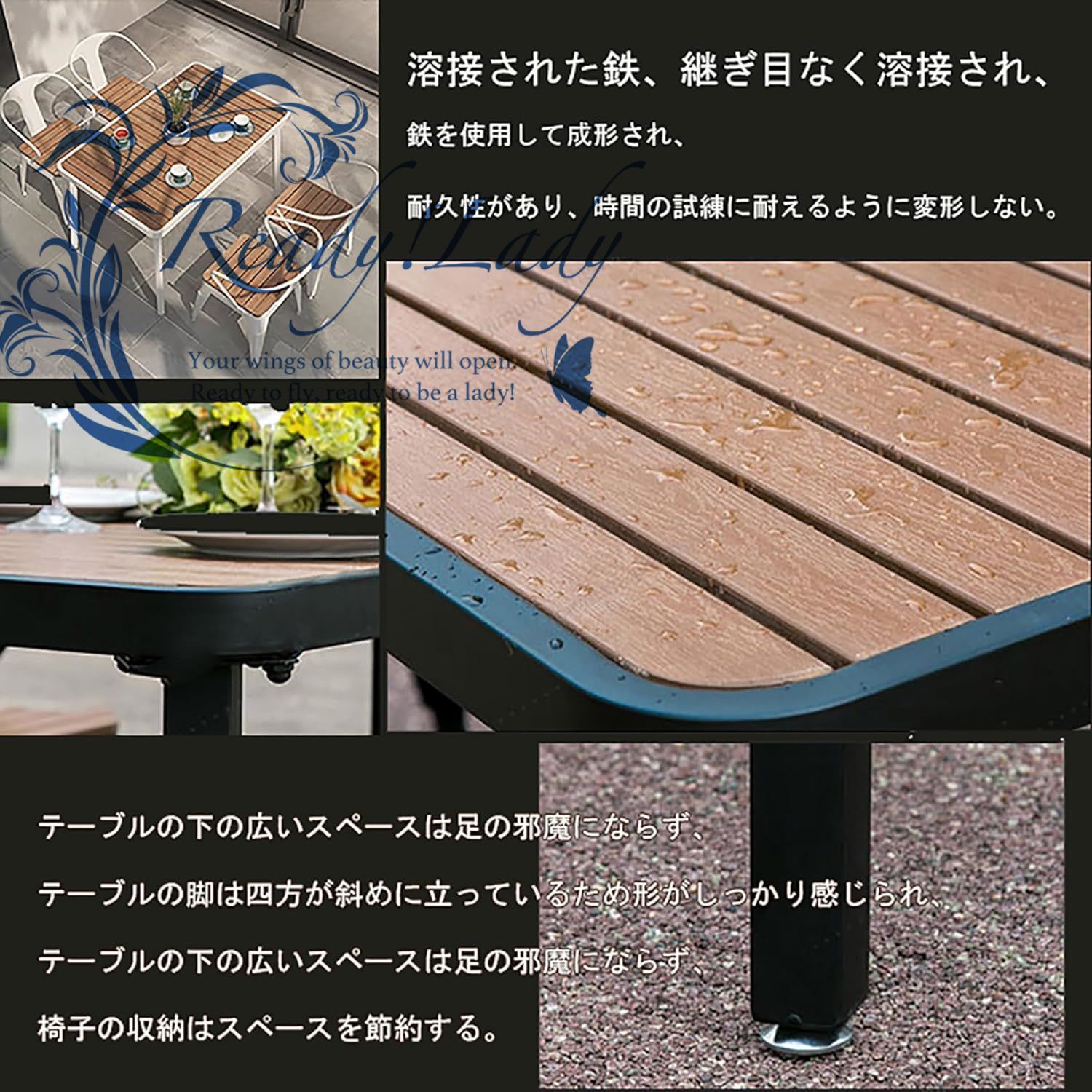 Amazon.co.jp: 屋外ガーデンテーブルセット 5点セットダイニング