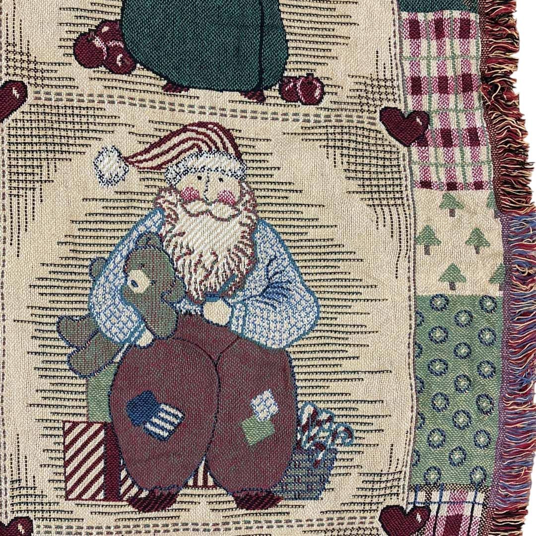 vintageラグ カーペット サンタ パターン クリスマス 2148