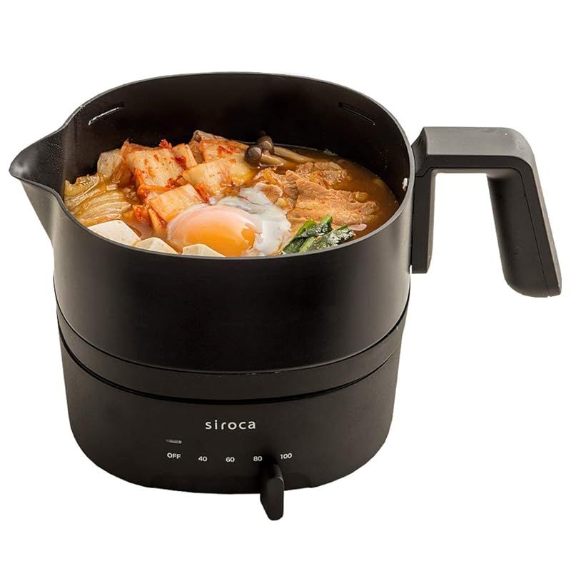 シロカ おりょうりケトル ちょいなべ リニューアルモデル|丸洗い可|温度調整機能|容量1L|電気ケトル SK-M153 ブラック 0