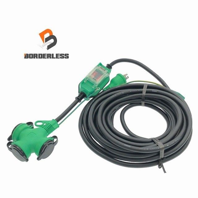 ♥品 NICHIDO 日動工業 防雨型ポッキン延長ブレーカー PBW-EK10-T 過負荷漏電保護兼用 10m