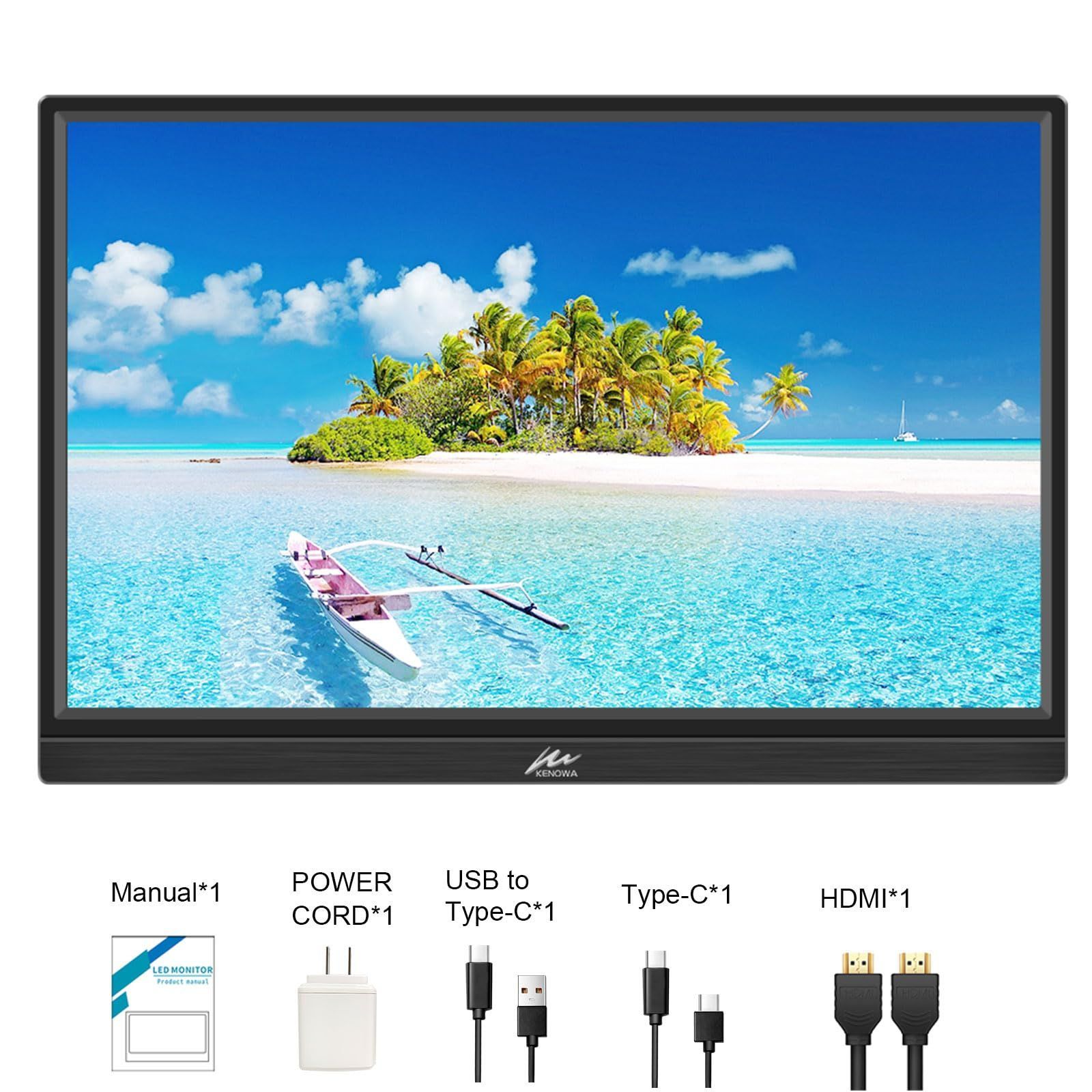 在庫セール】モバイルモニター 16インチ Kenowa 192x12 IPS