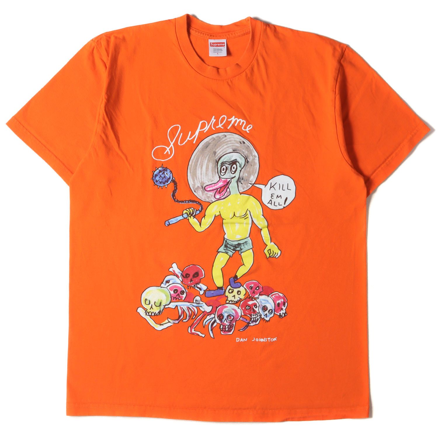 Supreme シュプリーム Tシャツ サイズ:L Daniel Johnston イラスト グラフィック クルーネック Kill Em All  Tee 20SS オレンジ トップス カットソー 半袖 ブランド