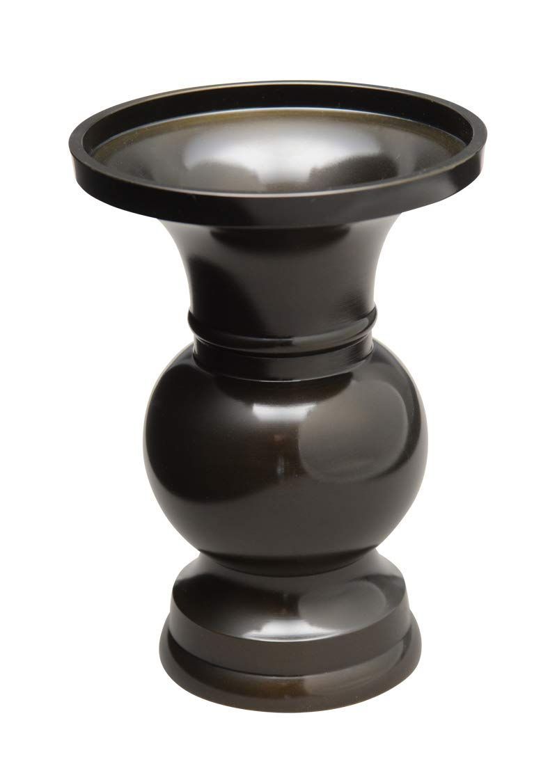 商品 花立 ひるた仏具店 東型花立 黒光色 4.5寸高さ13.9cm