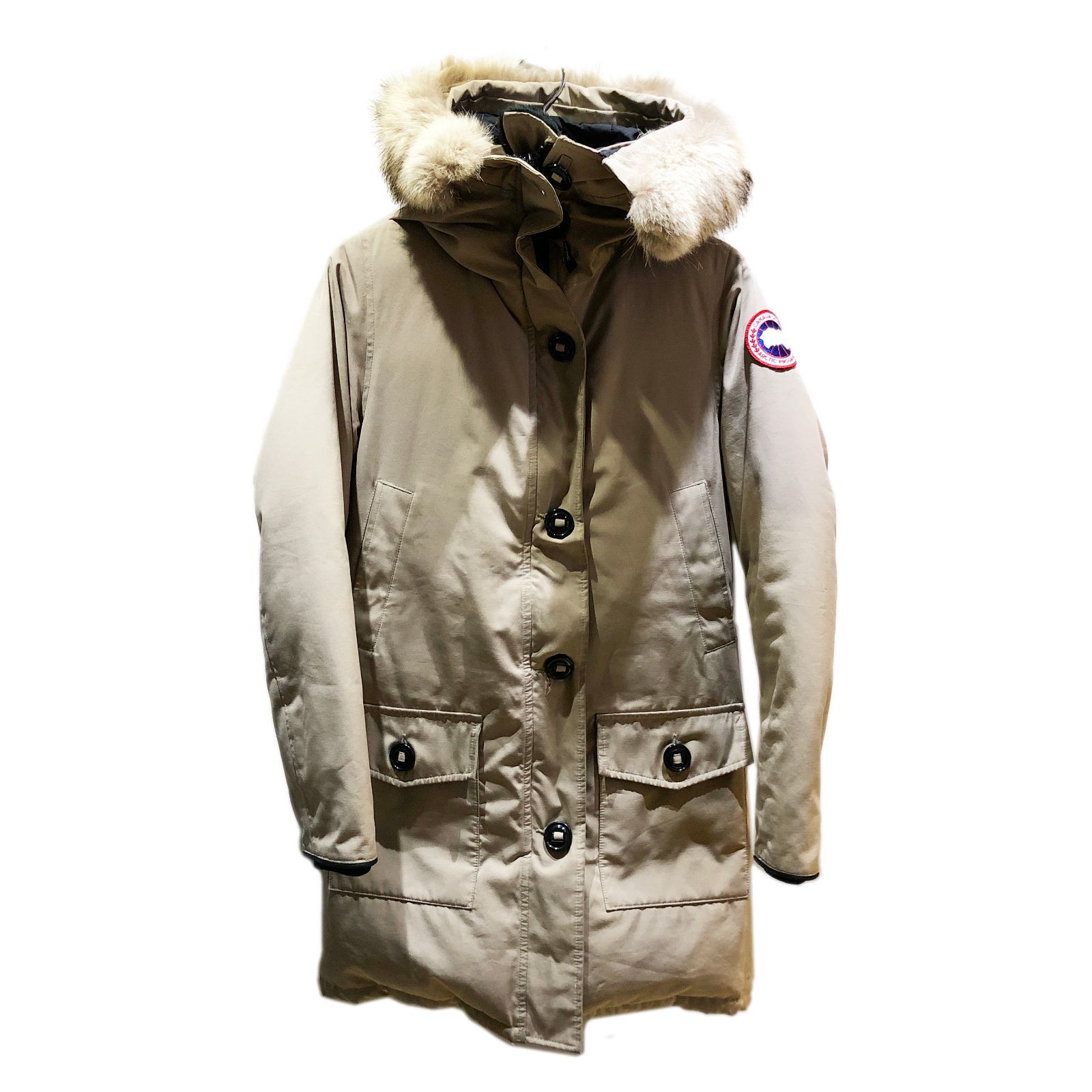 CANADA GOOSE カナダグース BRONTE PARKA ブロンテ ファー ダウンジャケット コート ベージュ 2600JL - メルカリ