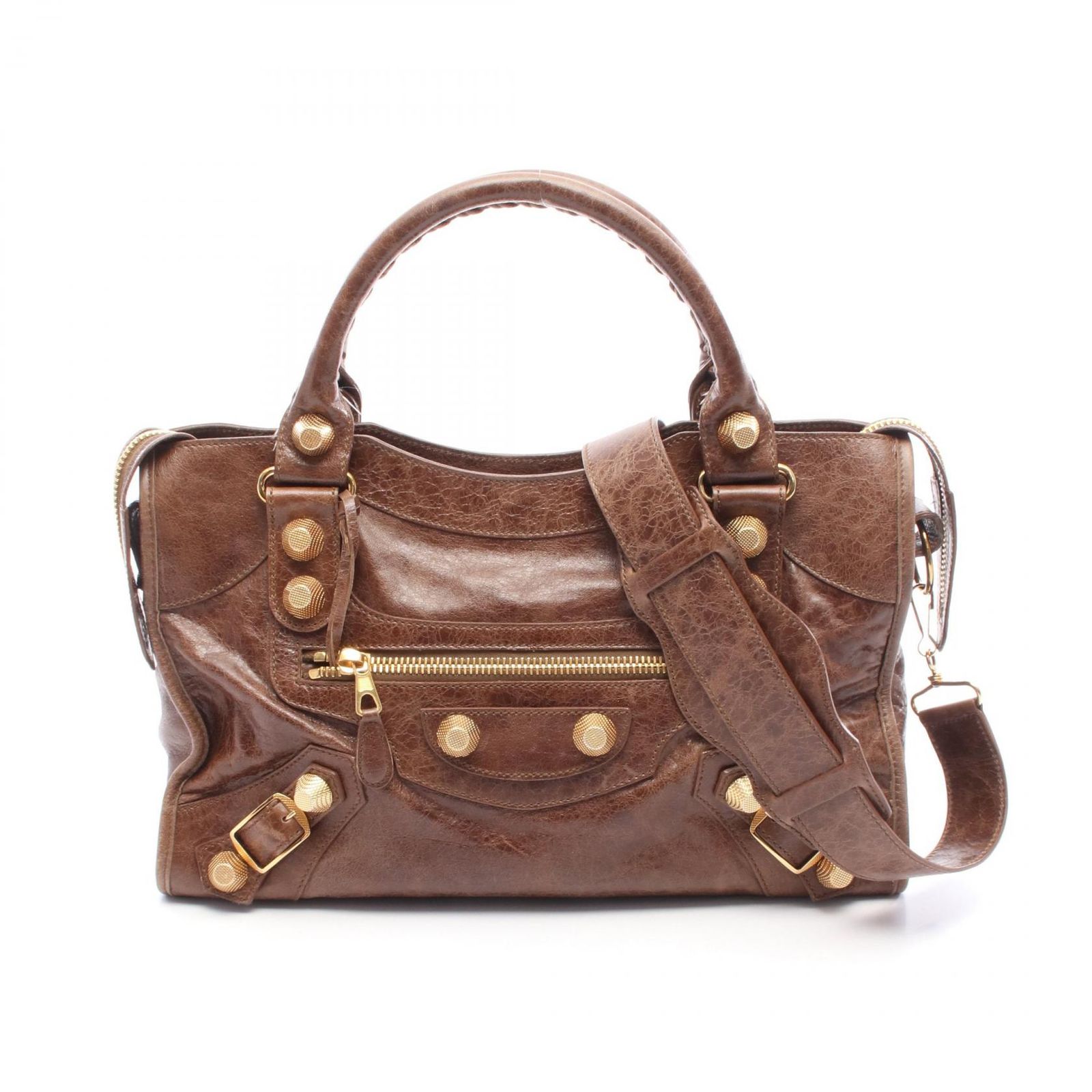 バレンシアガ BALENCIAGA ハンドバッグ ザ ジャイアントシティ ブラウン レザー ジャイアント シティ レディース Used B