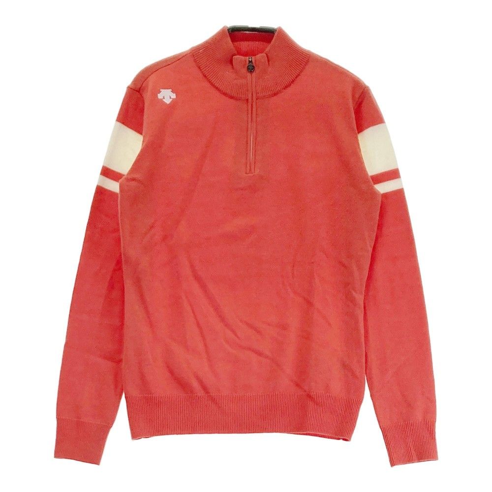 デサントゴルフ 赤 ハーフジップ ゴルフ セーター ニット DESCENTE O