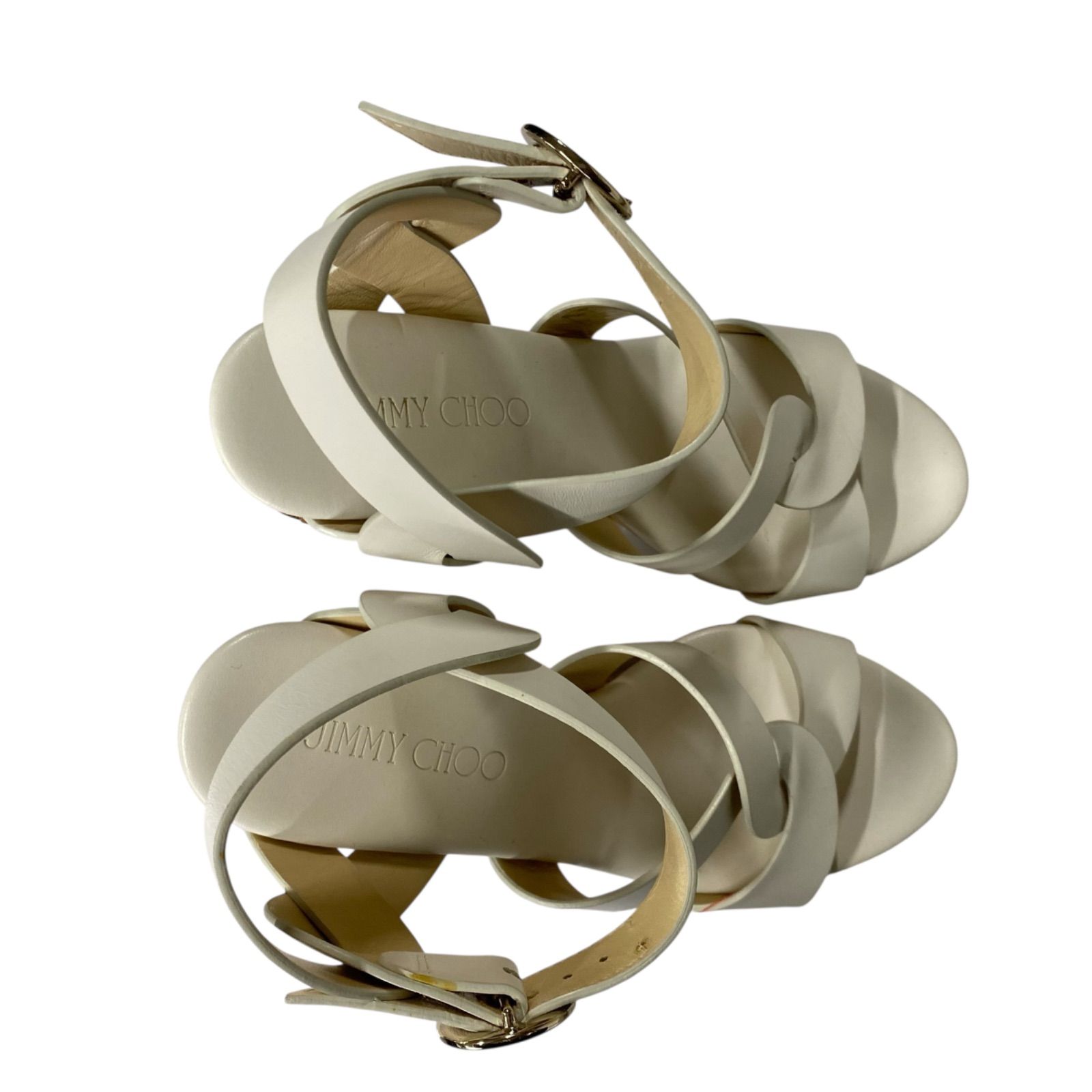 美品 ジミーチュウ JIMMY CHOO ウェッジソールサンダル クロス