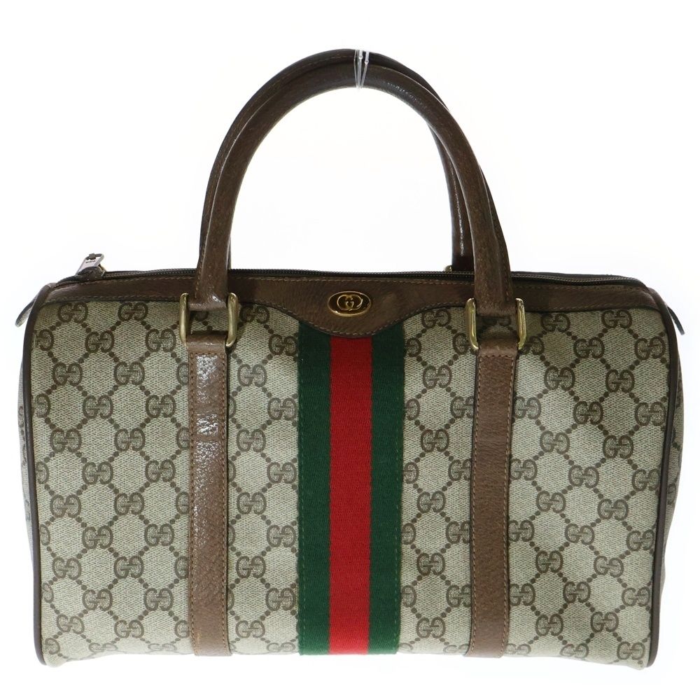 GUCCI ボストンバッグ シェリーライン インターロッキング レザー PVC