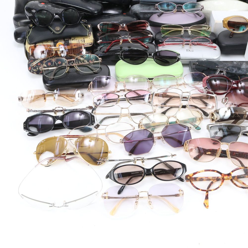 サングラス本体 ケース まとめ 40点 シャネル クリスチャンディオール フェラガモ 等 ケース 眼鏡 メガネ レディース ERE CV6-1