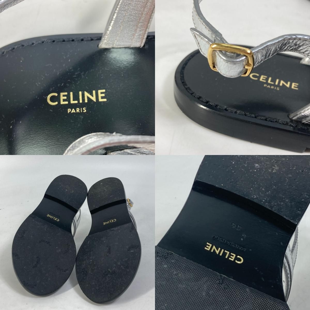 セリーヌ CELINE トリオンフ トング フラット ベルト ペタンコ 靴