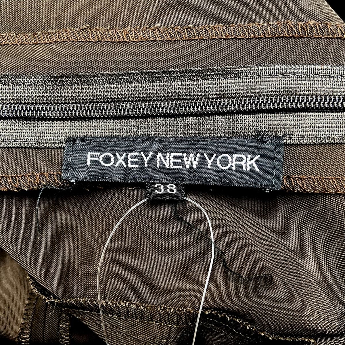 FOXEY NEW YORK(フォクシーニューヨーク) ワンピース サイズ38 M レディース美品 ダークブラウン ノースリーブ - メルカリ